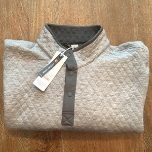 NWT Marine Layer XXL Reversible Corbet Pullover in Charcoal/Heather Gray